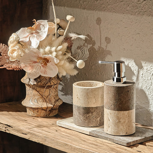 酒店样板间大理石卫浴洗漱台套装浴室洗手台托盘卫生间摆件装饰品 - 图2