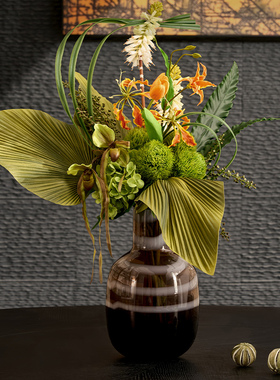 复古风玄关桌面艺术花瓶烛台摆件