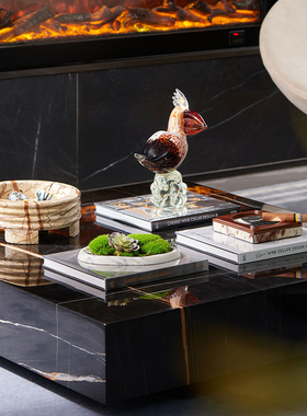 酒店软装设计三足大理石果盘摆件