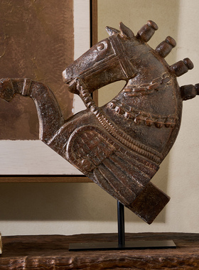 中古风树脂马雕塑摆件客厅装饰