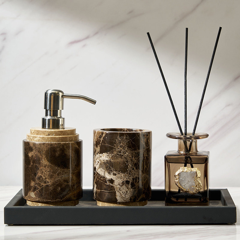 民宿酒店卫生间洗漱台摆件法式小众风大理石洗手液瓶香薰托盘组合,淘宝优惠券,粉丝福利购,淘宝优惠卷