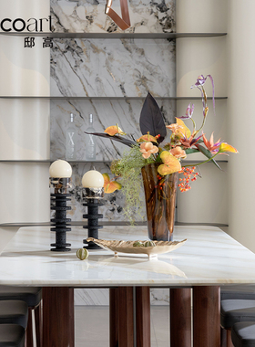 邸高样板间餐厅餐桌蜡烛烛台摆件