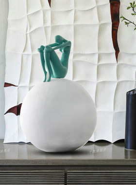 轻奢风样板间装置艺术品抽象雕塑