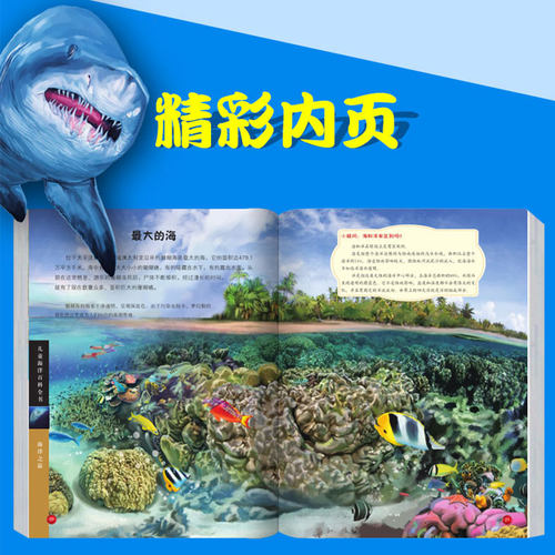 精装大绘本儿童海洋百科全书揭秘海底世界动物生物概况形成过程世界各地分部岛屿鲨鱼珊瑚海龟小学生三四五年级课外书必读老师推荐 - 图1