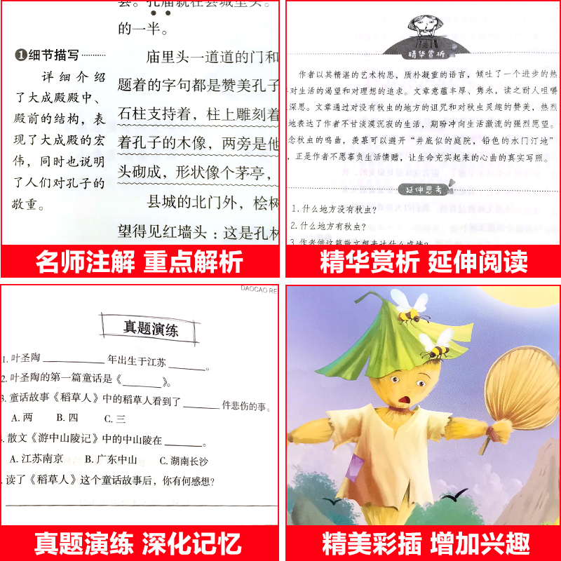 【送考点手册】稻草人叶圣陶童话系列故事书小学生三四五六年级课外书必读8-12岁儿童文学经典读物快乐读书吧曹文轩推荐阅读书籍 - 图2