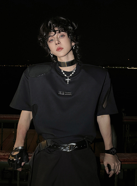 杨一帆潮牌复古珍珠十字架项链