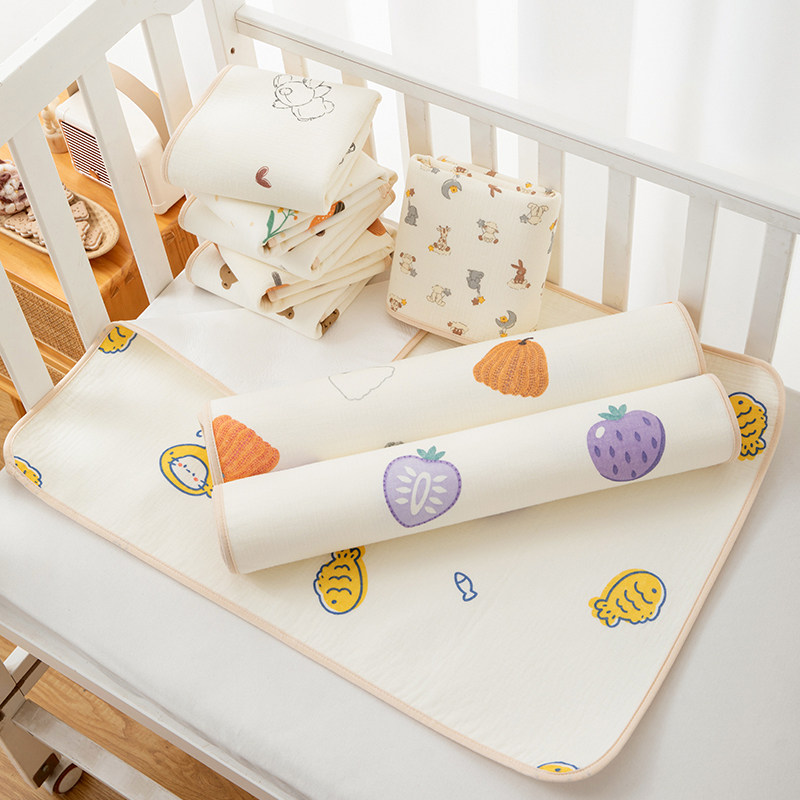 婴儿绉布隔尿垫 可水洗婴童用品批发纱布纯棉防水透气宝宝全棉a类