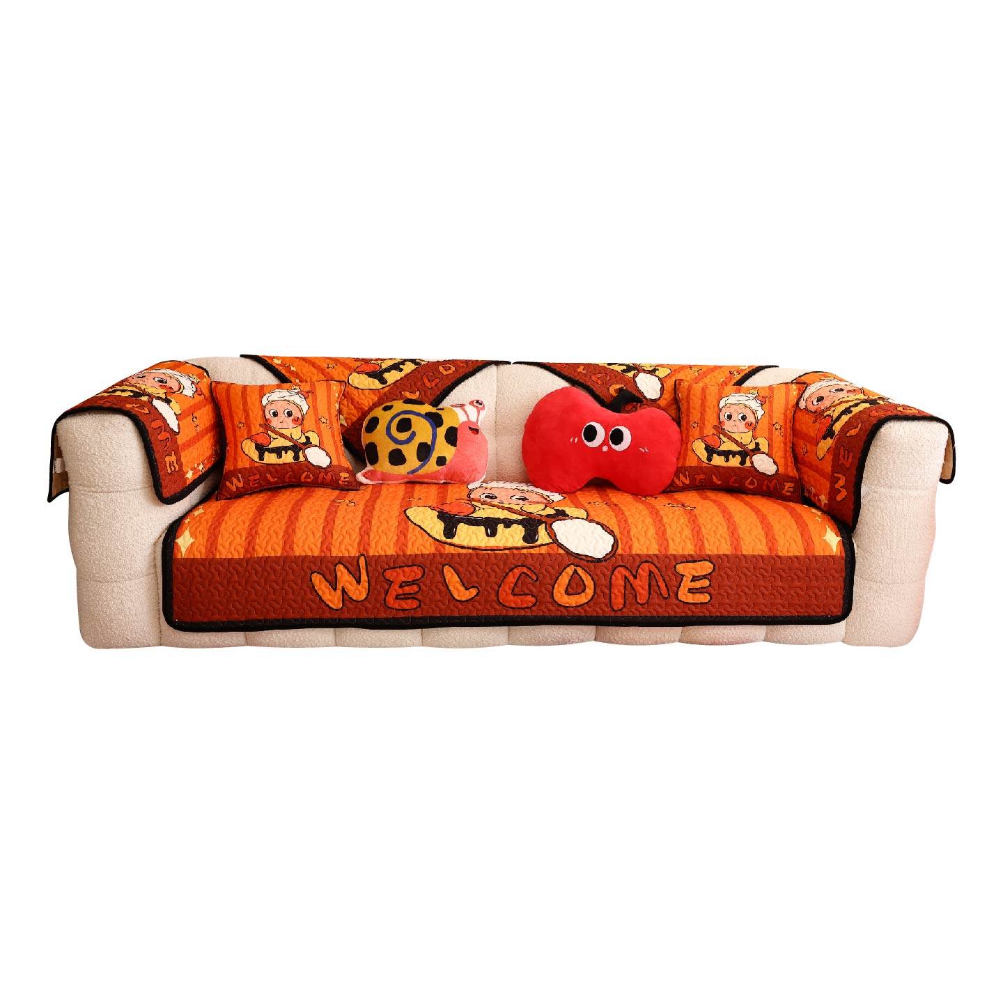 凡米特萌趣卡通沙发垫四季防滑喜庆沙发套可爱布艺组合坐垫盖布罩,淘宝优惠券,粉丝福利购,淘宝优惠卷