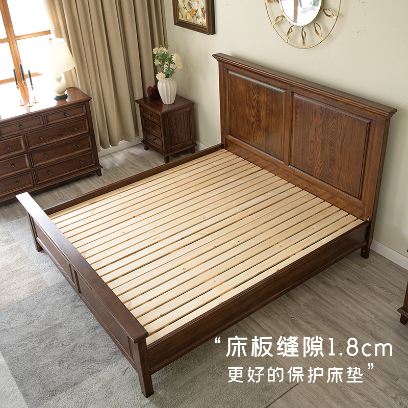 宜宝易森美式纯实木床全原木床气压储物床次卧床1.5米-图3