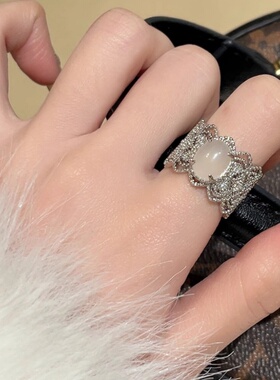 法式轻奢925纯银小众食指戒女