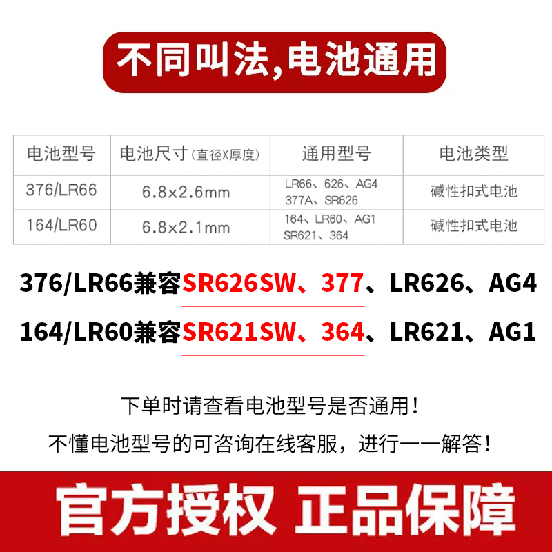 南孚AG4 sr626sw LR626 377A 376 177 LR66通用石英手表电池电子碱性纽扣电池适用swatch卡西欧dw浪琴ck天梭-图0