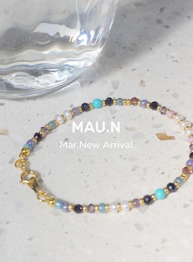 Mau.N波子汽水春夏新款彩色小清新氛围感法式少女风手链女ins风