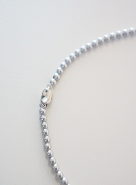 锆石超闪银色珍珠项链女