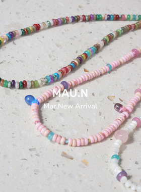 项链天然石夏日项链情侣