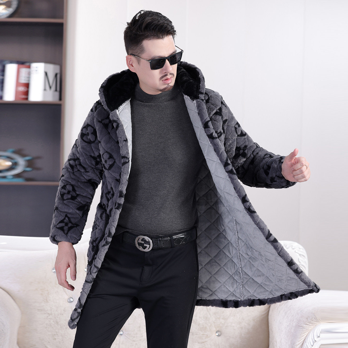 2025冬季新款加绒加厚棉衣男中长款连帽保暖外套宽松大码棉服棉袄,淘宝优惠券,粉丝福利购,淘宝优惠卷