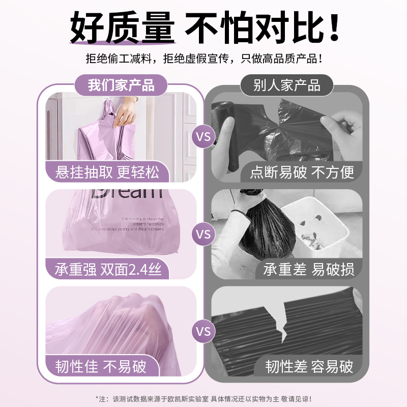 欧凯斯垃圾袋家用加厚手提式中号背心厨房专用塑料袋特厚超厚商用 - 图0