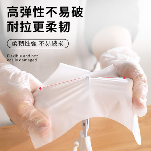 一次性手套100只加厚乳胶橡胶餐饮级食品专用TPE/餐饮PVC厨房耐用 - 图0