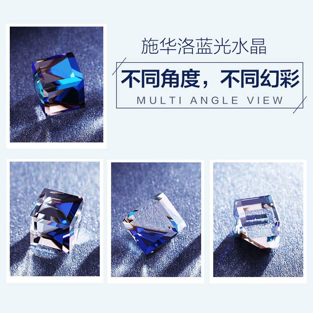 采用施华洛世奇元素水晶项链女锁骨链简约吊坠 银情人节礼物女 925 采用施华洛世奇元素水晶项链女锁骨链简约吊坠 银情人节礼物女 925