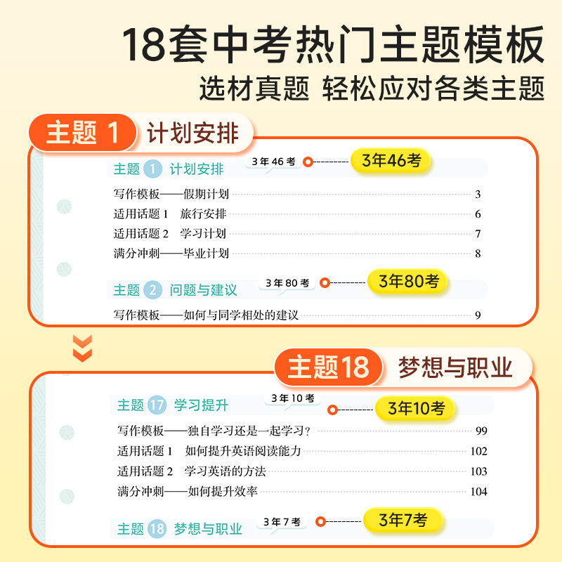 【时光学】正版初中语文英语考场作文模板+高分素材七八九年级全国通用初中写作技巧书初中高分范文精选素材中考五年真题作文大全