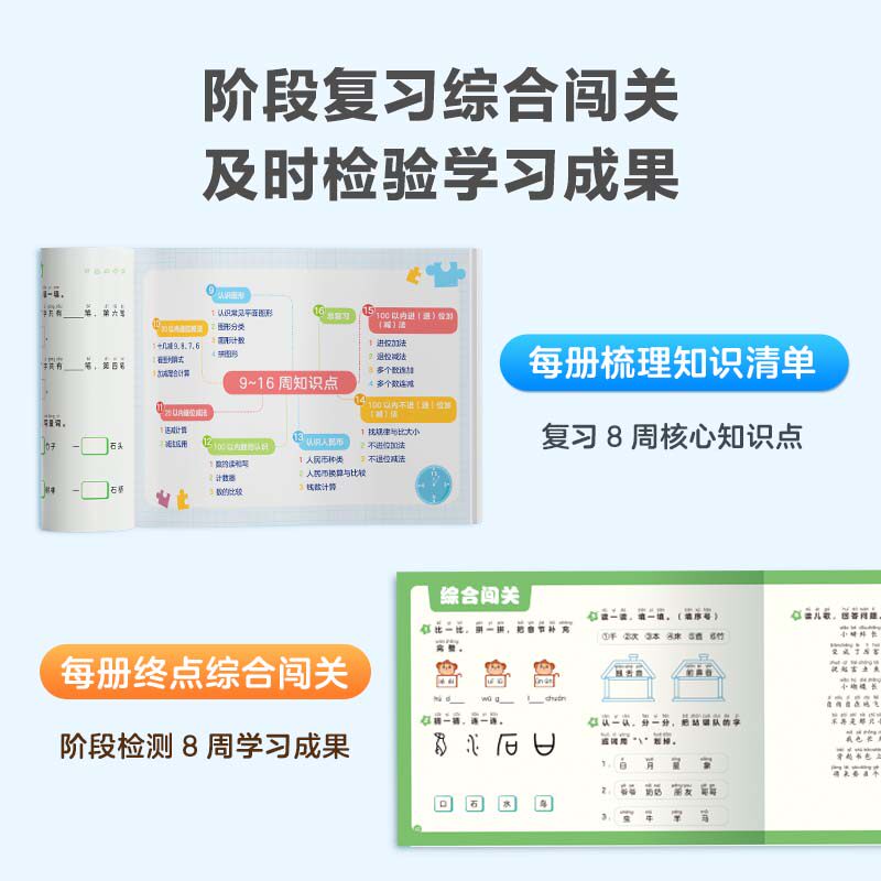 学而思幼小衔接天天练一年级我来啦全套4册语文拼音识字古诗数学加减法图形几何计算幼升小训练幼儿园小班中班大班教学学前练习册