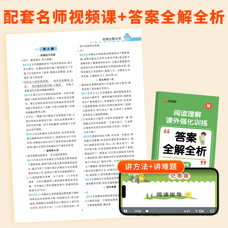 新版阅读理解专项训练书小学一二三四五六年级上册下册语文阅读理解训练题人教版课外强化训练真题100篇答题解题技巧每日一练