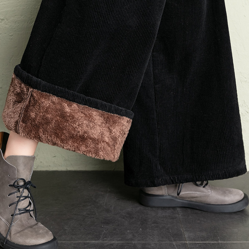 灯芯绒阔腿加绒加厚高腰裙裤棉裤 阿玛杰斯温休闲裤