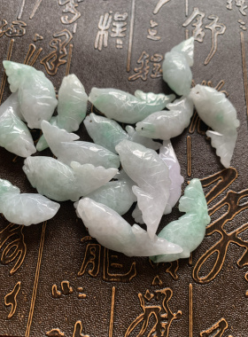 今石缘天然翡翠A货配件小鲤鱼/小海豚 DIY辅料材料包挂手机链等