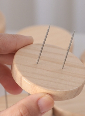 圆形手工玩偶娃娃木质固定底座站立支架扭扭棒固定车载手工送双针