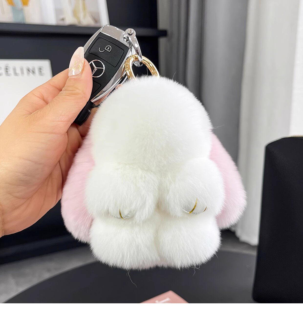 日韩獭兔毛绒绒小兔子公仔手机挂件包包挂饰车钥匙扣毛绒玩偶车挂,淘宝优惠券,粉丝福利购,淘宝优惠卷