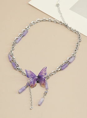 其他亚克力金属女蝴蝶项链