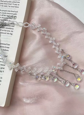 其他仿水晶水晶锁骨链女流苏项链