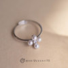 MissQueeny Qiwei | Cross pearl ring sterling silver simple, cute and versatile daily design sense