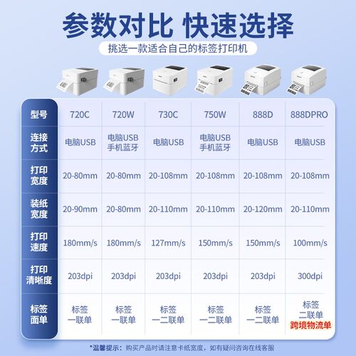 得力720w热敏打印机720C/730C/740C/750W/888D/888DPRO标签机商用 - 图3
