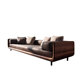 Three or four-seater straight-row sofa, small apartment office club, high-end mid-century style black walnut solid wood sofa