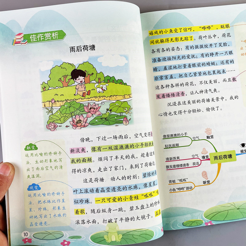 小学一二年级看图写话五感法同步作文儿童写作技巧优美句子积累