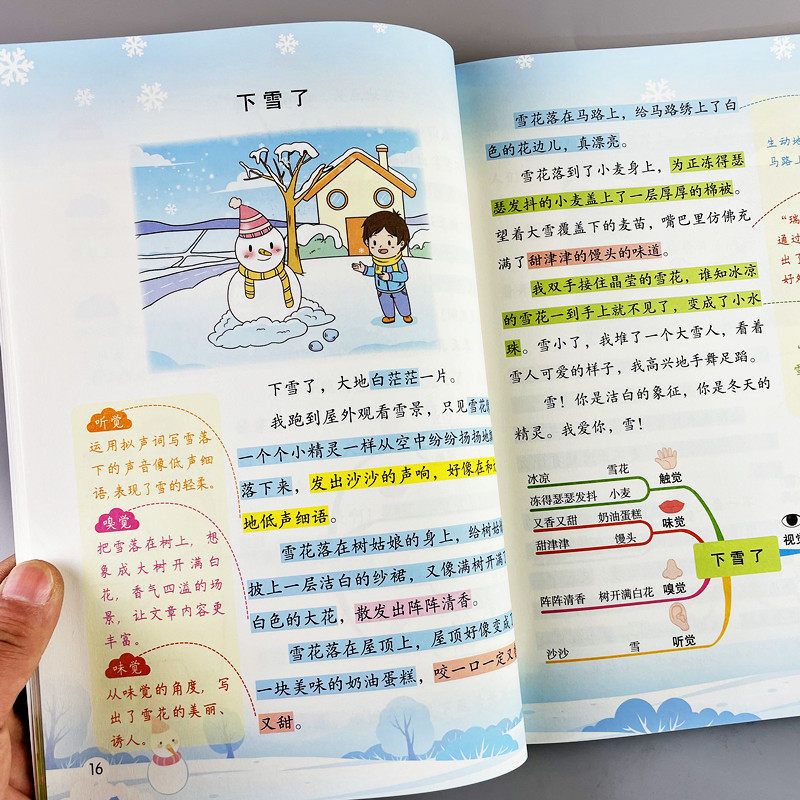 小学一二年级看图写话五感法同步作文儿童写作技巧优美句子积累
