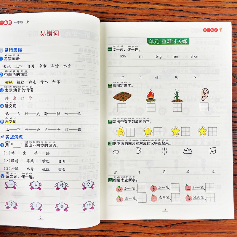 2024版一二三年级语文数学一本通看拼音写词语易错字词句专项训练-图1