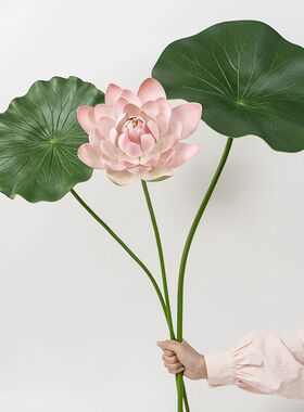 仿真花荷花荷叶水池装饰造景布置