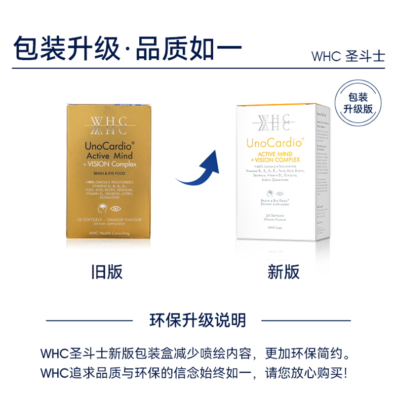 比利时WHC圣斗士鱼油专利叶黄素玉米素Omega3学生成人大脑视力 - 图0