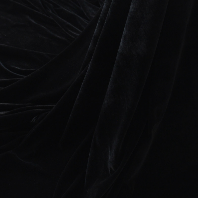 黑布黑色绒布黑布料黑色桌布金丝绒布加厚密丝绒黑色遮挡布背景布_虎窝淘