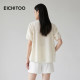 Aijutu acetate round neck lace-up textured shirt 2026 summer new style glossy temperament chiffon shirt