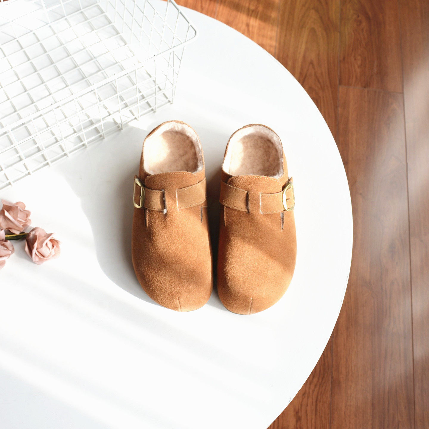 撤柜单！牛反绒加绒保暖勃肯鞋2025冬季新款复古魔术贴厚底女棉鞋,淘宝优惠券,粉丝福利购,淘宝优惠卷