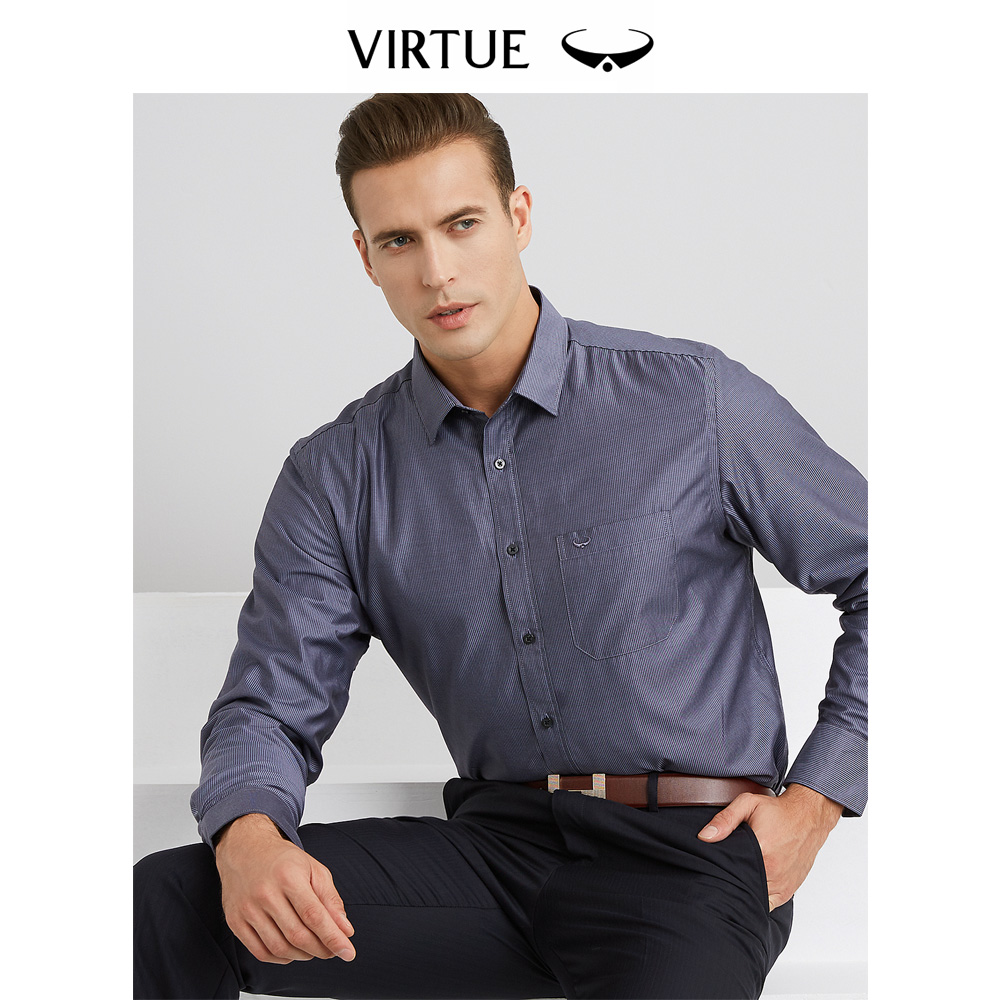 Virtue 富绅 男士加绒保暖长袖衬衫