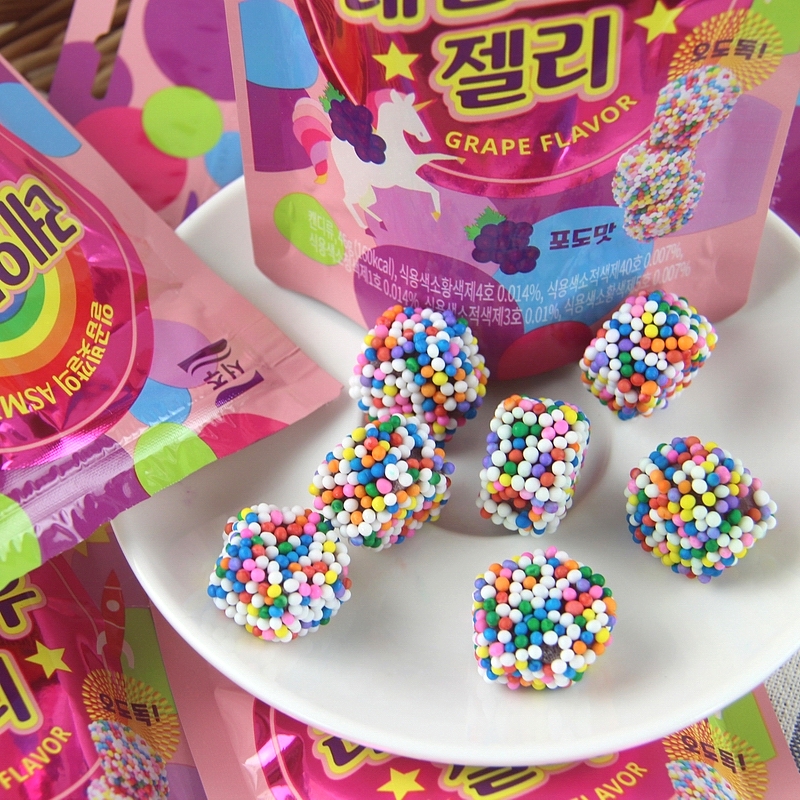 韩国进口零食7-11便利店西洲限定彩虹软糖缤纷彩色糖球网红水果糖 - 图1
