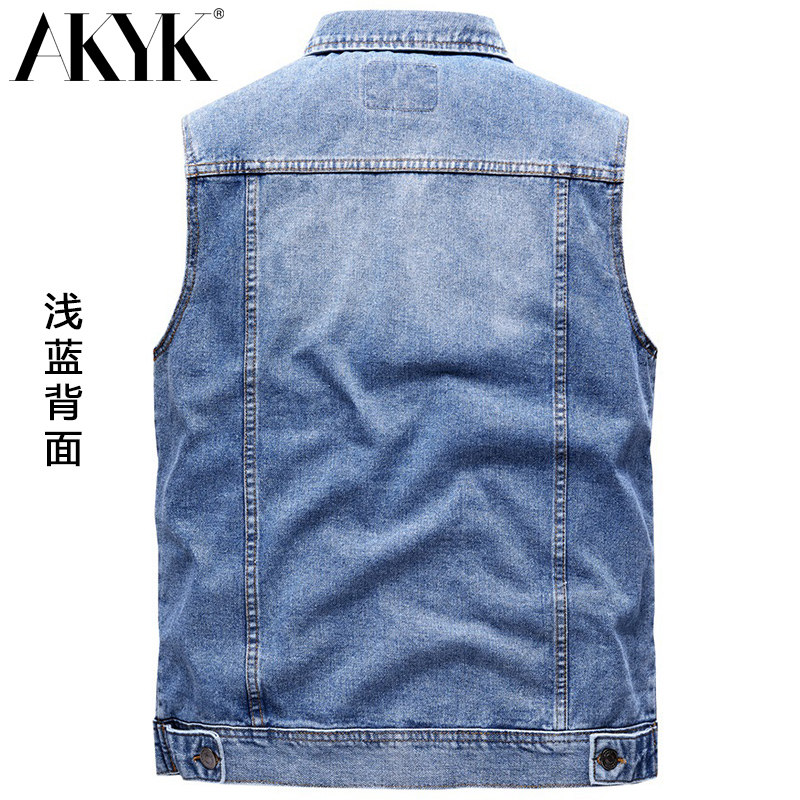 Spring and Autumn Denim Vest Men's Lapel Jacket