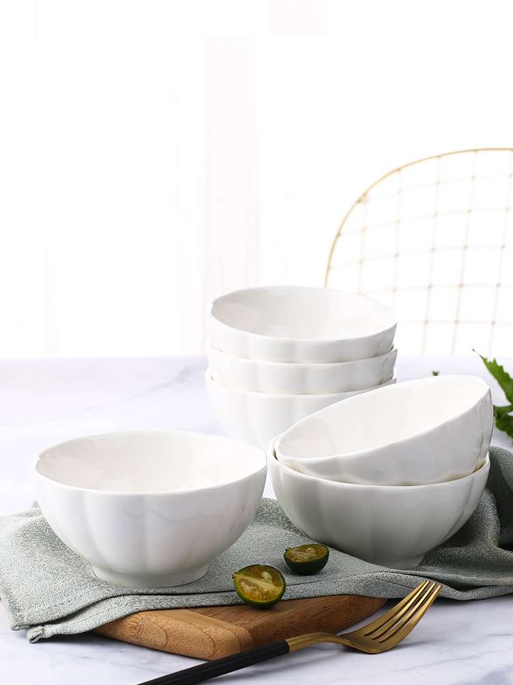 New rice bowl set, 10 pumpkin bowls for household use-图2