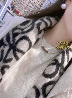 施华洛元素水晶纯银木头项链女闪亮晶晶少女心甜美百搭锁骨链