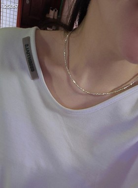 碎银子项链女2024新款爆款蹦迪珠镭射项圈锁骨链轻奢颈链