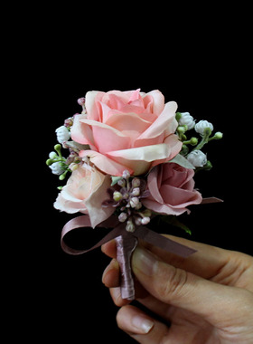 绢花婚庆结婚玫瑰胸花手腕花