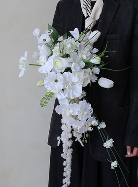 绢花拍照花束仿真花水滴手捧花